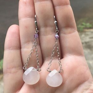 Rose quartz earrings